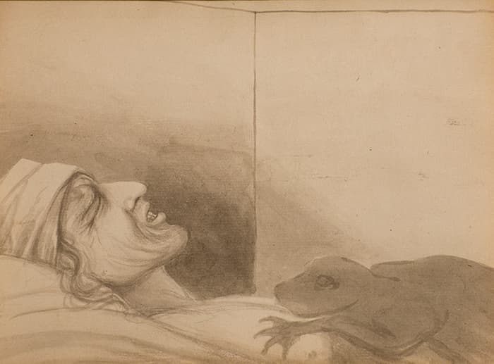 George Romney sketch of man with frog