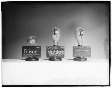 Edison and Edison Schultzberge Lamps from 1881, 1893