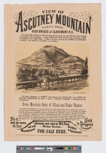 View of Ascutney Mountain taken from High Bridge at Claremont, N. H