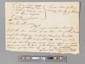 Requisition for various supplies by Edmund Tate via Daniel