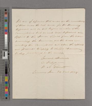 Sir Lancelot Shadwell. Legal opinion regarding Zachary Macaulay