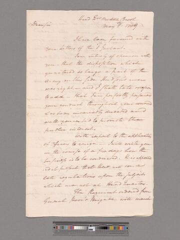 Letter from George Washington, headquarters Middlebrook, to Major General Alexander McDougall