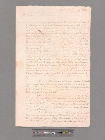 Letter from George Washington, West Point, to Major General Alexander McDougall