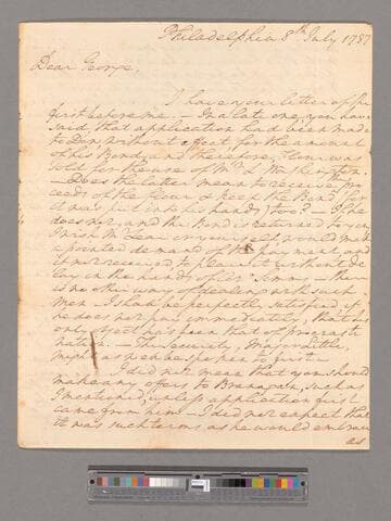Letter from George Washington, Philadelphia, to George Augustine Washington