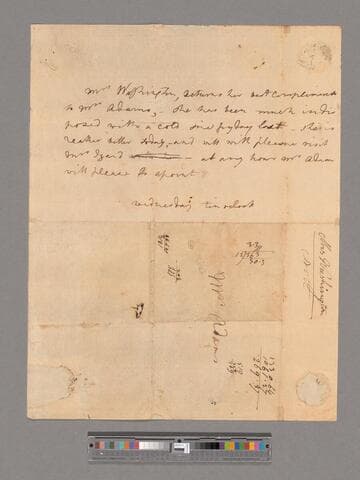 Letter from Martha Washington to Abigail Adams