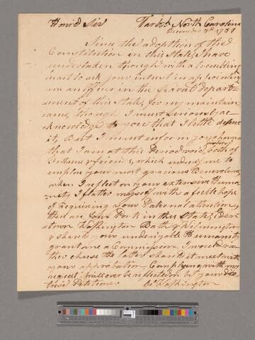 Letter from George Washington, Tarboh, North Carolina, to George Washington
