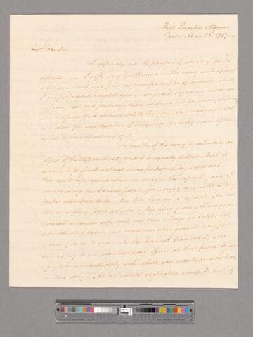Letter from George Washington, headquarters Morristown, to Brigadier General Alexander McDougall