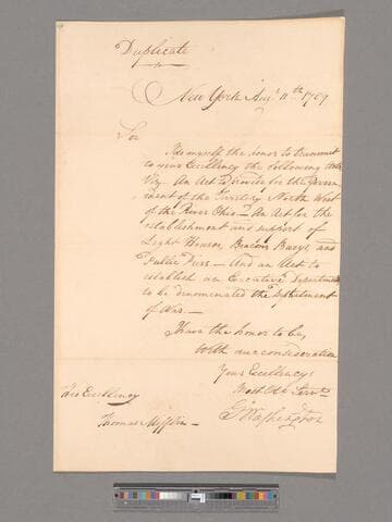 Letter from George Washington, New York, to Thomas Mifflin