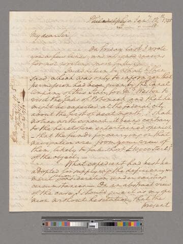 Letter from George Washington, Philadelphia, to Tobias Lear