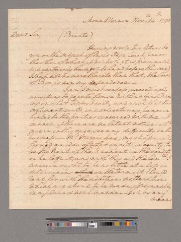 Letter from George Washington, Mount Vernon, to Tobias Lear