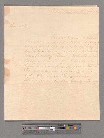 Letter from George Washington, New Windsor, to John Hancock