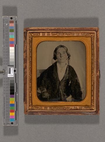 Margaret McMeal Shorb, wearing lace cap and gloves