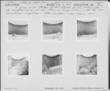Big Creek, Florence Lake Dam - Photograph showing Intrados of Arch #49.  Taken in conjunction with 1951 inspection