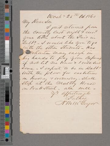 McGregor, Nathaniel Mortimer.  Letter to Roderick Mortimer McGregor