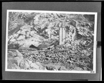 Democrat dam under construction for Kern River #1 Hydro Plant