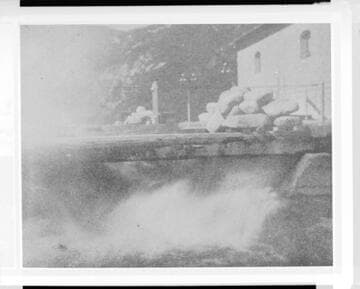 The tailrace of Santa Ana River #1 Hydro Plant at no load discharge