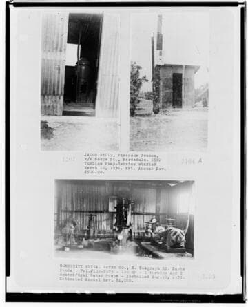 P4 - Pumping Plants - page 36 of Laws Book. three copy prints of Pumping Plant customers