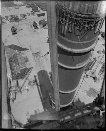 Stack erection at Etiwanda construction site