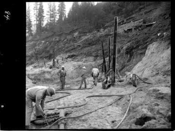 Big Creek - Mammoth Pool - Open cut excavation to diversion tunnel intake portal