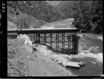 Big Creek - Mammoth Pool - Forming for deck of powerhouse bridge