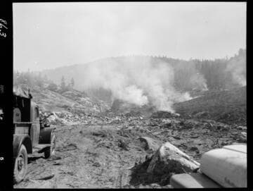 Big Creek - Mammoth Pool - Burning in Kaiser Creek area; looking toward Fuller Meadow