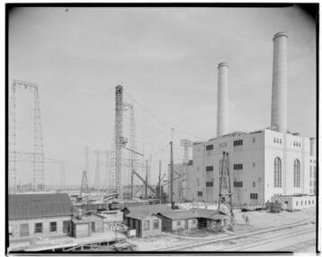 Long Beach Steam Station, Plant #3 - Addition general view from tower