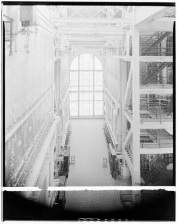 Long Beach Steam Station, Plant #3 - Boiler Room from above looking east