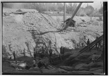 Big Creek, Shaver Lake Dam - Trench near southern end of dam