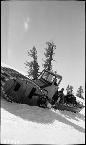 Big Creek, Florence Lake Dam - Crossing Kaiser Pass with Sno-motor