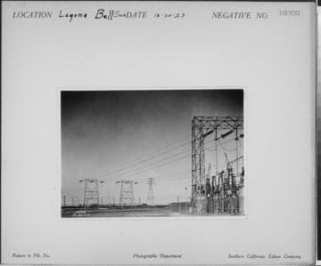Laguna Bell Substation - view of transmission line corridor from corner of Dead