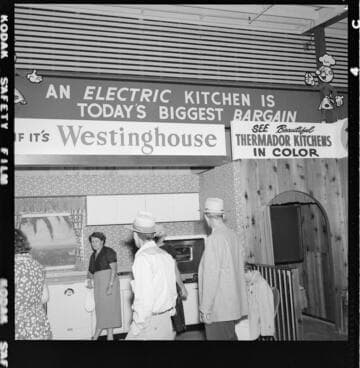 Exhibition showing display promoting Electric Kitchens
