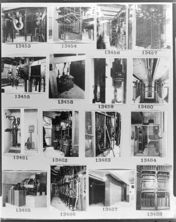 Multiple-image copy film negs - with shots of Long Beach Steam Station