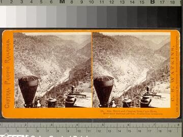 44. Am. River and Canyon from Cape Horn, River below Railroad 1,400 feet