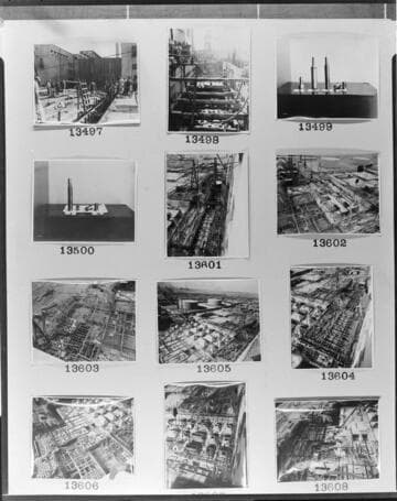 Multiple-image copy film negs - with shots of Long Beach Steam Station