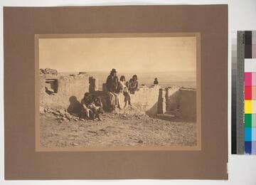 Group of Hopi Indians. Oraibi Pueblo, Arizona