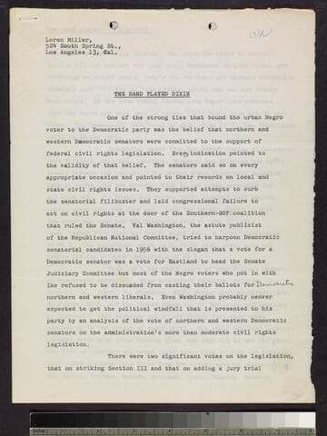 Speech: "The Band Played Dixie"