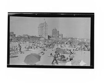 Crowds at beach, Villa Riviera, Long Beach, California