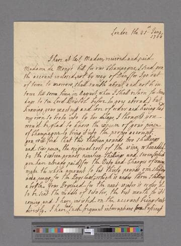 Hervey, Mary (Lepell), Baroness Hervey of Ickworth. Letter to Elizabeth (Robinson) Montagu