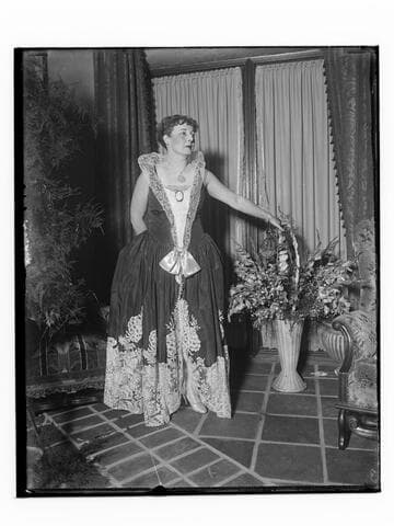 Woman in costume gown at the Club Casa del Mar, Santa Monica, California
