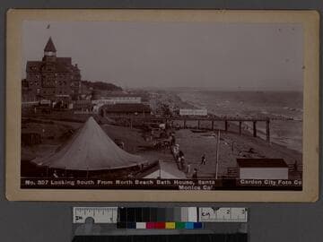Looking south from North Beach bath house, Santa Monica, Cal