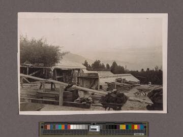 Huntington Library Construction: view showing north east corner of the Main Building, looking east