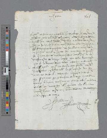 Lucas Martinez Vegaso letter to Juan de Sant Juan