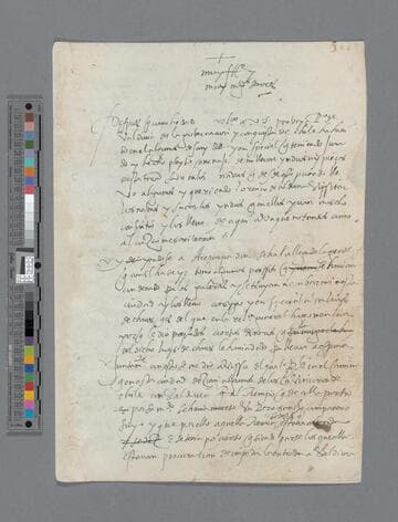 Pedro de la Gasca, Bishop, draft letter to El Consejo de Indias