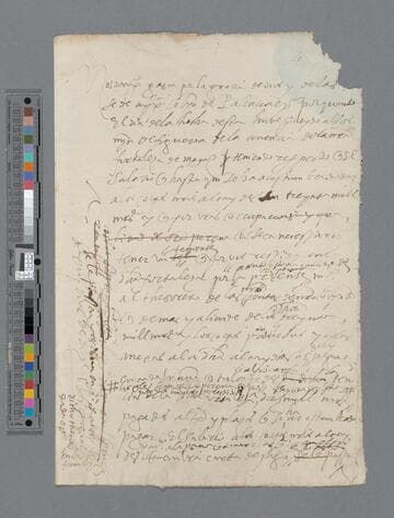 Pedro de la Gasca, Bishop, draft document to Martín de Figueroa