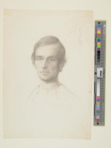 Self-portrait (?)  with Sketch of D. G. Rossetti