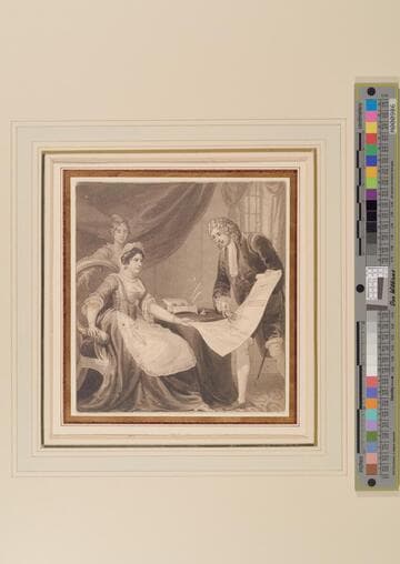 Lady Being Shown a Plan