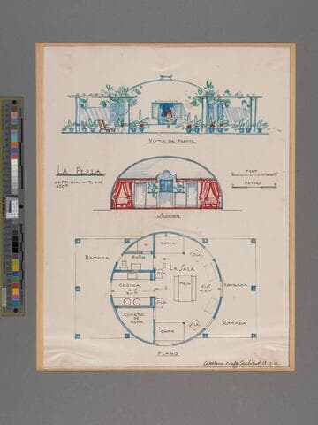 Airform construction drawing, lettered in Spanish