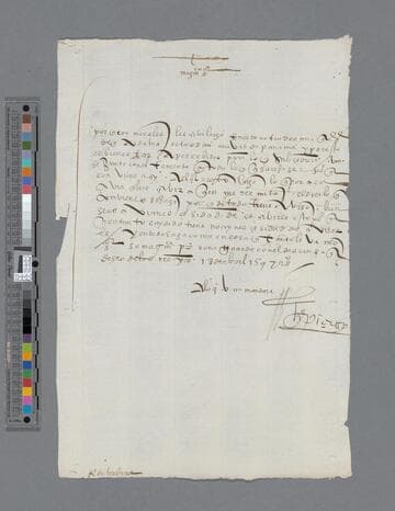 Gonzalo Pizarro letter to Diego de Urbina