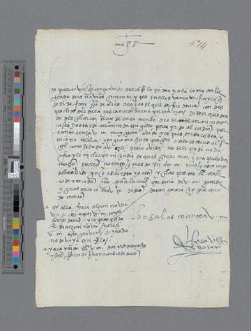 Bartolomé de Villalobos letter to Diego de Mora