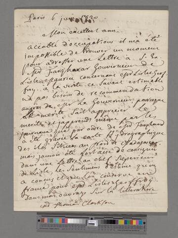 Gregoire, [Henri, Constitutional Bp. Of Blois].  Letter to Thomas Clarkson